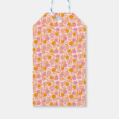 Boho Roze Oranje Bloemig Cute Display Shower Cadeaulabel (Achterkant)