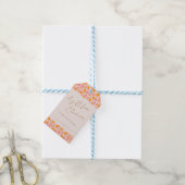 Boho Roze Oranje Bloemig Zoete Display Shower Cadeaulabel (Met Touw)