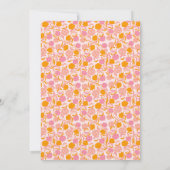 Boho Roze Oranje Bloemrijke Bruiloft Brunch Kaart (Achterkant)