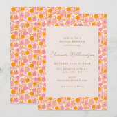 Boho Roze Oranje Bloemrijke Bruiloft Brunch Kaart (Voorkant / Achterkant)