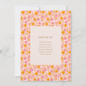 Boho Roze Oranje Bloemstuk Bruidsfeest Namen Kaart (Achterkant)