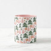 Boho Roze Oranje Groene Kerstbomen Trendy Roze Mok (Midden)