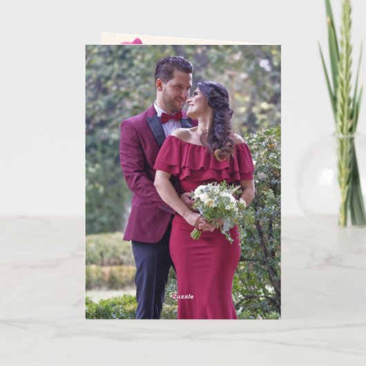 Boho roze orchidee bloemenivoor bruiloft bedankkaart (Achterkant)