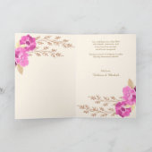 Boho roze orchidee bloemenivoor bruiloft bedankkaart (Binnen)