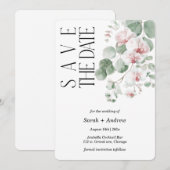 Boho Roze Orchidee Save The Date Sjabloon Printbaa Kaart (Voorkant / Achterkant)
