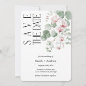 Boho Roze Orchidee Save The Date Sjabloon Printbaa Kaart (Voorkant)