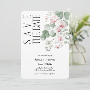 Boho Roze Orchidee Save The Date Sjabloon Printbaa Kaart