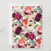 Boho Roze Paarse Bloem Het is een Meisje Baby show Kaart (Achterkant)