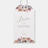 Boho Roze Paarse Bloemen Trouwcadeau Label Cadeaulabel (Voorkant)