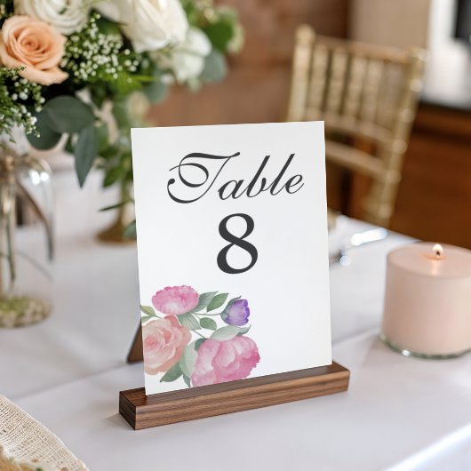 Boho Roze & Paarse Waterverf Bloemige Bruiloft Kaart