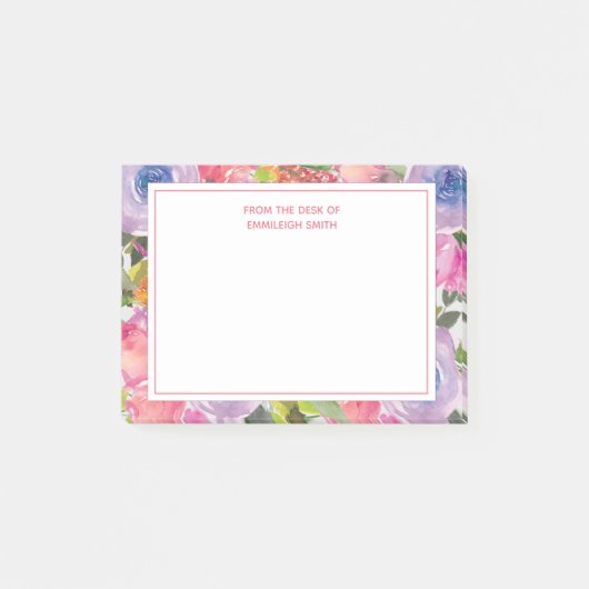 Boho roze Paarse Waterverf Post-it® Notes (Voorkant)