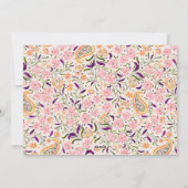 Boho Roze Paisley Bloem Foto Valentijnsdag Feestdagenkaart (Achterkant)