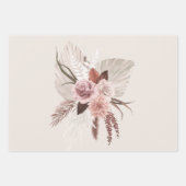 Boho roze pampas gras gedroogde bloemen inpakpapier vel (Voorkant 2)
