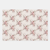 Boho roze pampas gras gedroogde bloemen inpakpapier vel (Voorkant)