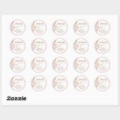 Boho Roze Pampas Grass Baby shower Ronde Sticker (Vel)