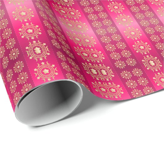  Boho roze patroon Cadeaupapier (Rol Hoek)