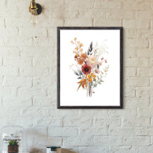 Boho Roze Perzik Geel Blauw Beige Bloem Botanisch
