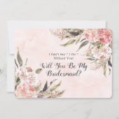 Boho Roze Pioen Pampas Wil Je Mijn Bruidsmeisje Zi Kaart (Voorkant)