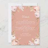 Boho roze pioenen bruiloft details Kaart (Voorkant)