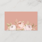 Boho Roze Pioenen Bruiloft Registry Kaart (Achterkant)