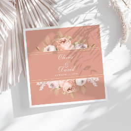 Boho Roze Pioenrozen Trouwfeest Servet