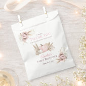 Boho Roze Pompoen 1e Verjaardag Dank Je Bedankzakje (Geknipt)