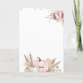 Boho Roze Pompoen 1e Verjaardag Kaart (Achterkant)