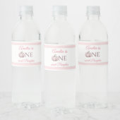 Boho Roze Pompoen 1e Verjaardag Water Waterfles Etiket (Flessen)