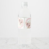Boho Roze Pompoen 1e Verjaardag Water Waterfles Etiket (Achterkant)