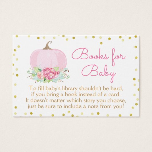 Boho roze pompoen Baby shower Breng een boek Kaart (Voorkant)