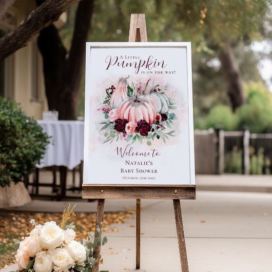 Boho roze pompoen Baby shower welkomstbord Poster