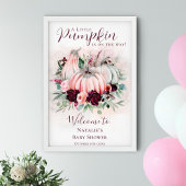 Boho roze pompoen Baby shower welkomstbord Poster