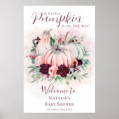 Boho roze pompoen Baby shower welkomstbord Poster (Voorkant)
