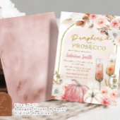 Boho Roze Pompoen en Prosecco Bruidsfeest Kaart