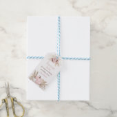 Boho Roze Pompoen Gingham 1e Verjaardag Cadeaulabel (Met Touw)