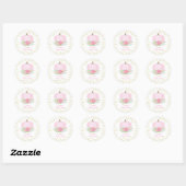 Boho roze pompoen gouden Stippen baby meisje douch Ronde Sticker (Vel)