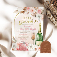 Boho Roze Pompoen Herfst Brunch Verjaardagswijn