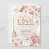 Boho Roze Pompoen Verliefd Bruiloft Feest Kaart (Voorkant)