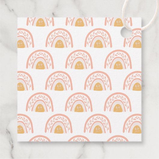 Boho roze regenboog Baby shower dank u Bedankjes Labels (Achterkant)