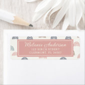Boho roze regenboog Baby shower retouradres Etiket (Insitu)