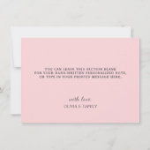 Boho Roze Regenboog met Witte Rozen Bedankkaart (Achterkant)