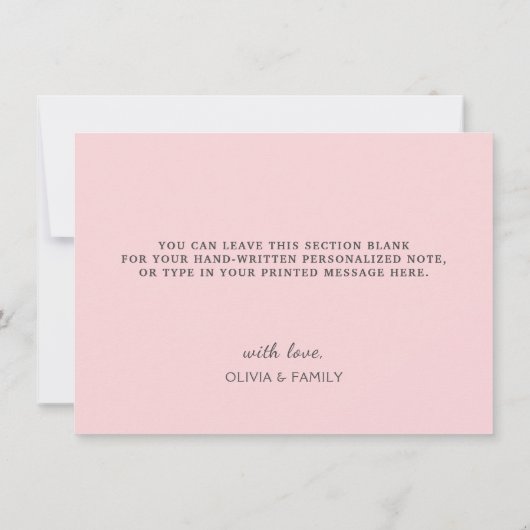 Boho Roze Regenboog met Witte Rozen Bedankkaart (Achterkant)