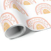 Boho roze regenboog patroon cadeaupapier (Rol Hoek)