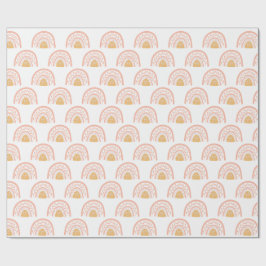 Boho roze regenboog patroon cadeaupapier