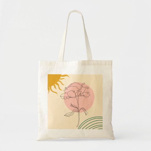 Boho roze Roos en zon Tote Bag (Voorkant)