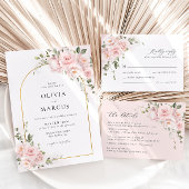 Boho Roze Roze Bloemenboog Tafelnummer