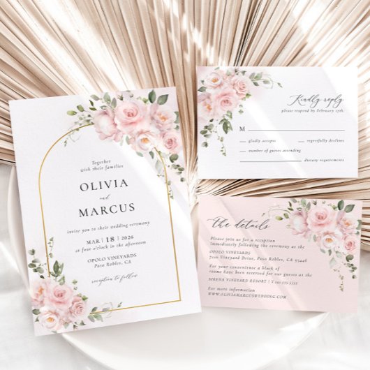 Boho Roze Roze Bloemenboog Tafelnummer