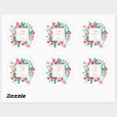 Boho roze roze moederdag tekening ronde sticker (Vel)