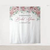 Boho roze rozen bloemengoud bruidsdouche wandkleed (Voorkant)