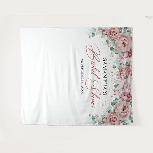 Boho roze rozen bloemengoud bruidsmeesterschap wandkleed (Voorkant (horizontaal))